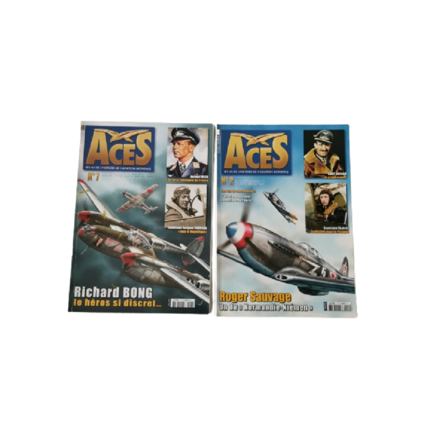 2 Magasines ACES les as de l'histoire de l'aviation mondiale. N°7 & N°2