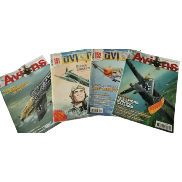 4 magazines bimensuelle "AVIONS" de 2006 à 2014, avec cahiers spéciales sur les pilotes de légende.