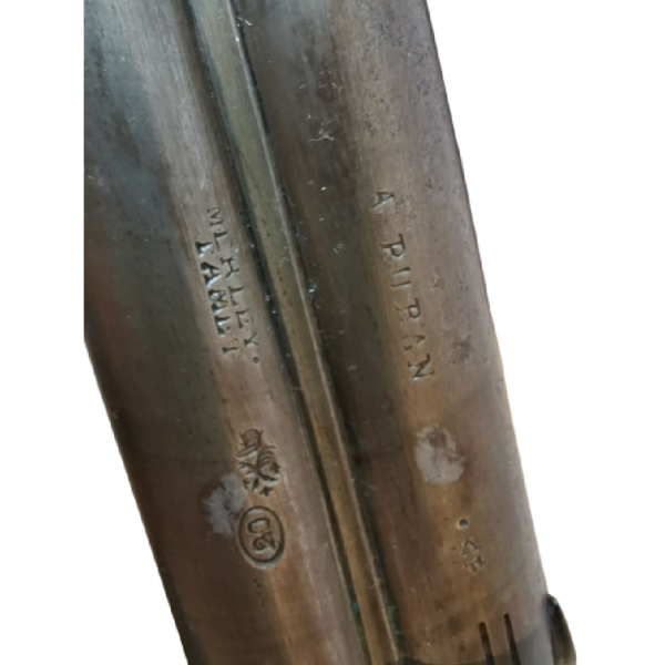 Fusil de chasse juxtaposé à piston, calibre 20, chiens extérieurs sculptés avec des têtes de chiens. - Image 4