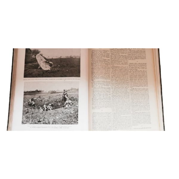 Très grand et ancien livre relié « l’illustration »de 1918, photos et cartes de l’époque. - Image 3