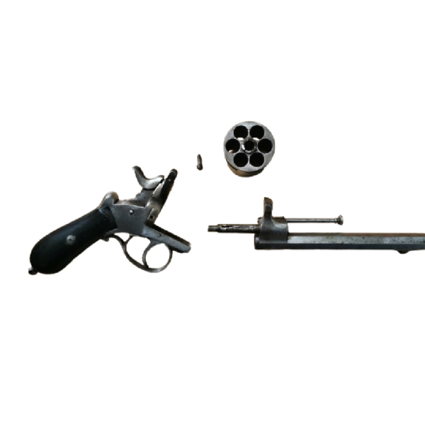 Rare revolver de transition à carcasse ouverte à percussion centrale calibre 44 Russian - Image 5