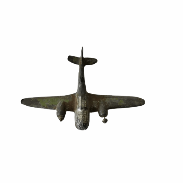 Jouet vintage : bombardier en métal de la marque "CHARBONS"