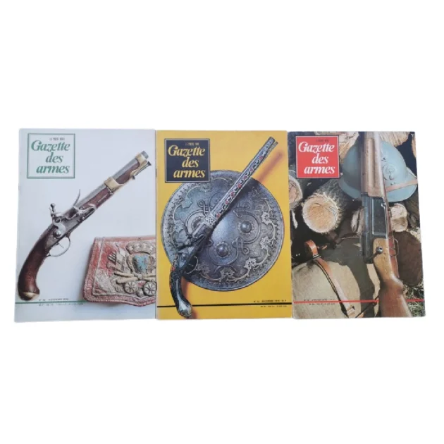 Trois Anciens magazines de la Gazettes des armes. Numéro 32, 33 et 34
