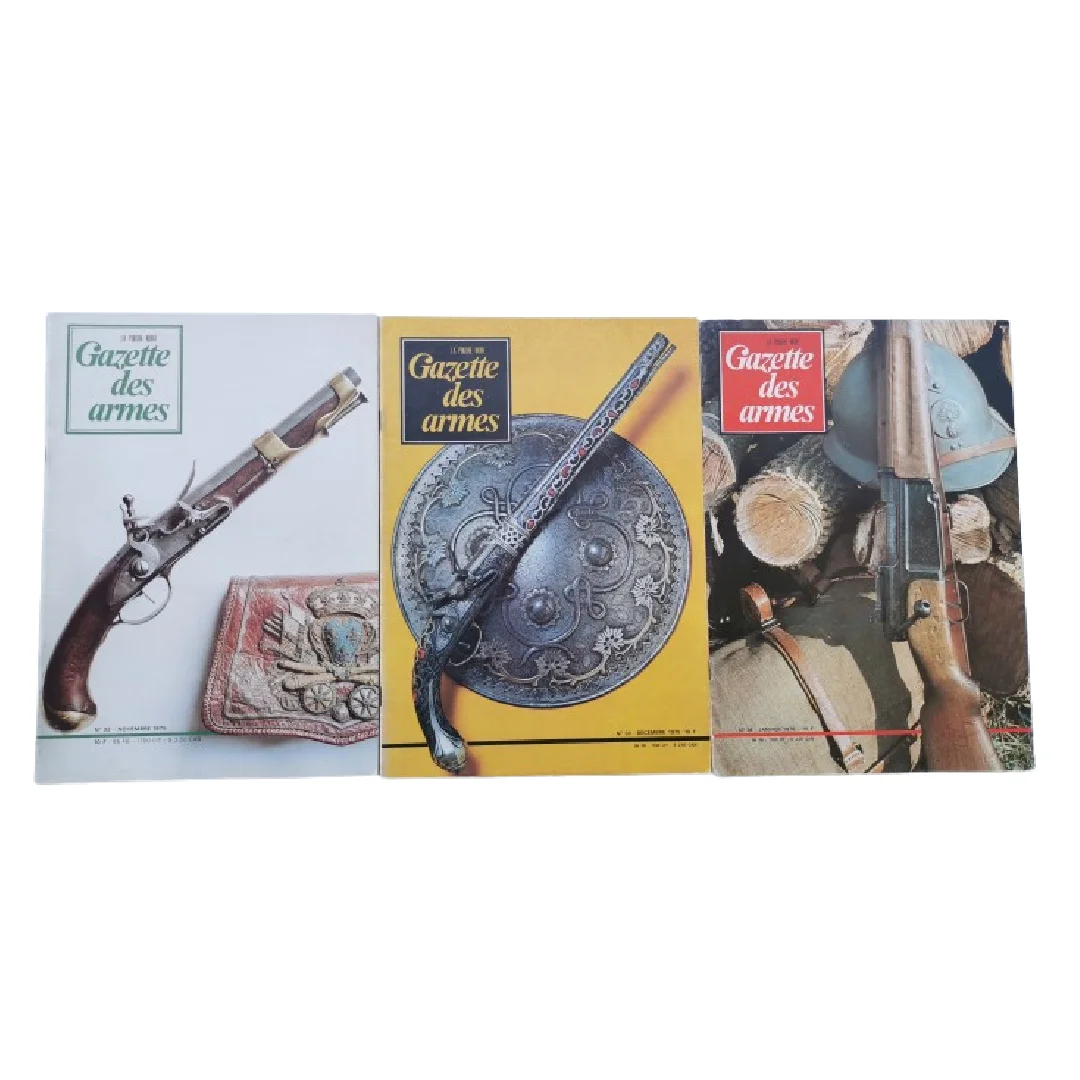 Trois Anciens magazines de la Gazettes des armes. Numéro 32, 33 et 34