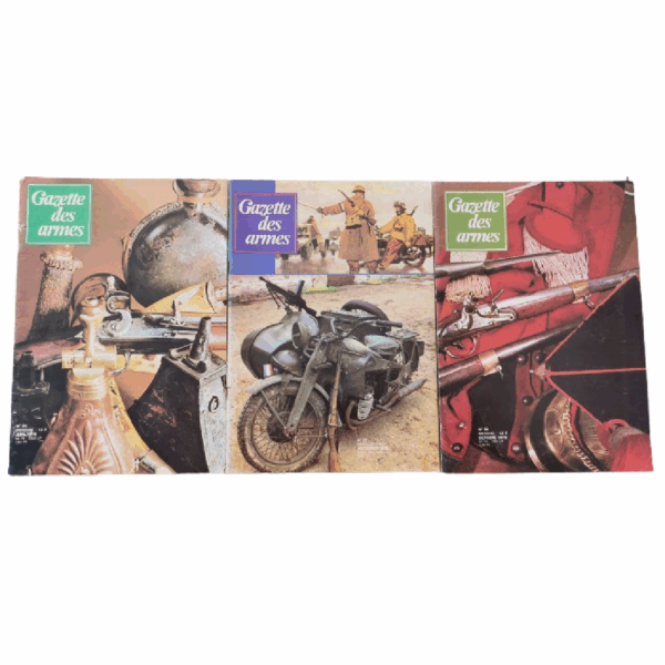 Trois Anciens magazines de la Gazettes des armes. Numéro 61, 63 et 64