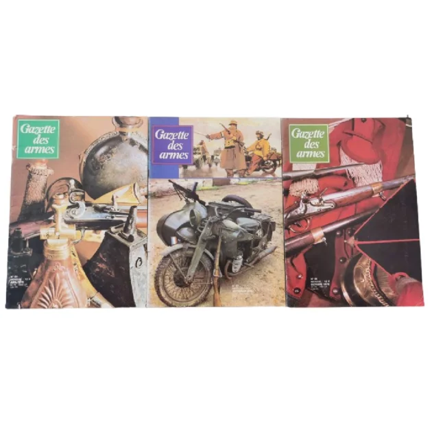 Trois Anciens magazines de la Gazettes des armes. Numéro 61, 63 et 64