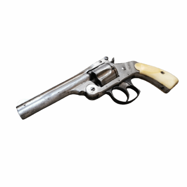 Smith & Wesson version luxe, calibre 38 SW, nickelé, poignée ivoire - Image 7