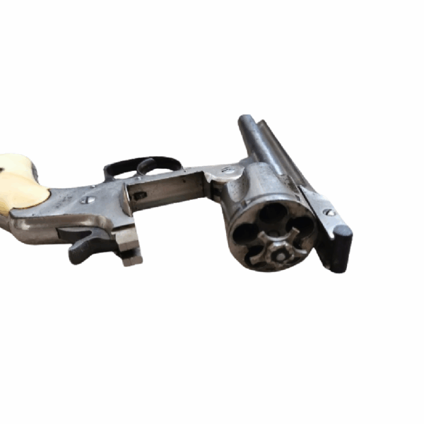 Smith & Wesson version luxe, calibre 38 SW, nickelé, poignée ivoire - Image 6