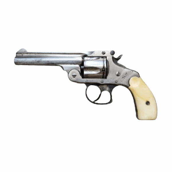 Smith & Wesson version luxe, calibre 38 SW, nickelé, poignée ivoire - Image 2