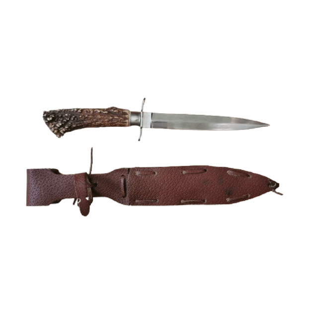 Couteau de chasse artisanal, lame droite, fabrication Française en inox