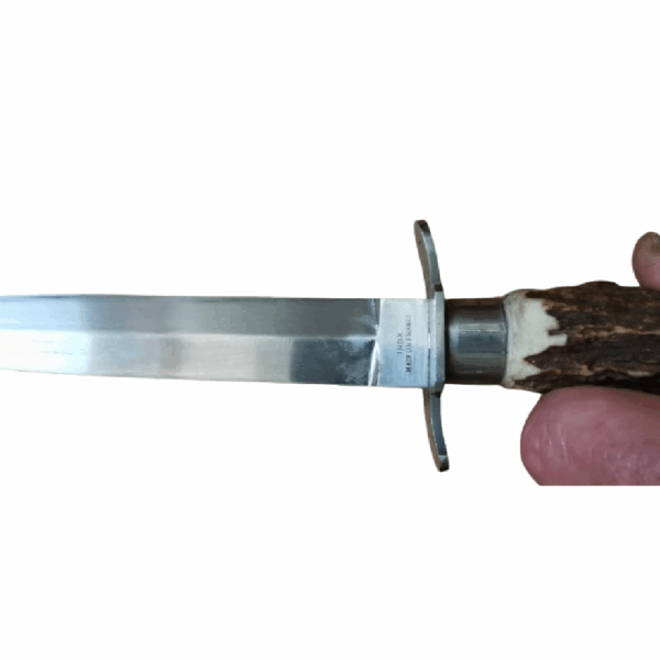 Couteau de chasse artisanal, lame droite, fabrication Française en inox - Image 2