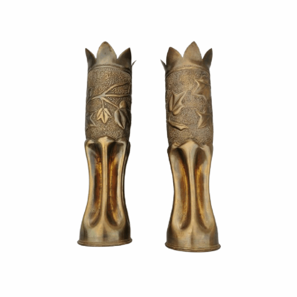 vases de grande taille avec sculpture de feuilles art populaire - Image 2