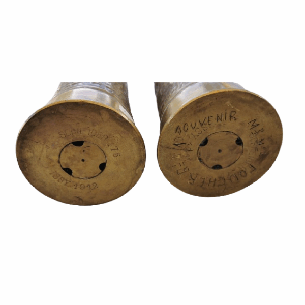 Paire de vases artisanat de tranchées des poilus en 14-18 - Image 3