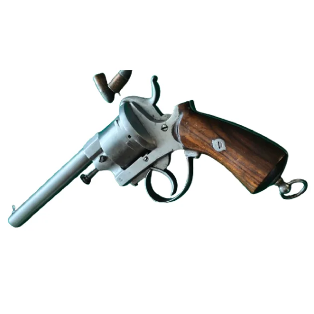 Revolver d'artisan  calibre 12mm à broche, intéressante carcasse monobloc